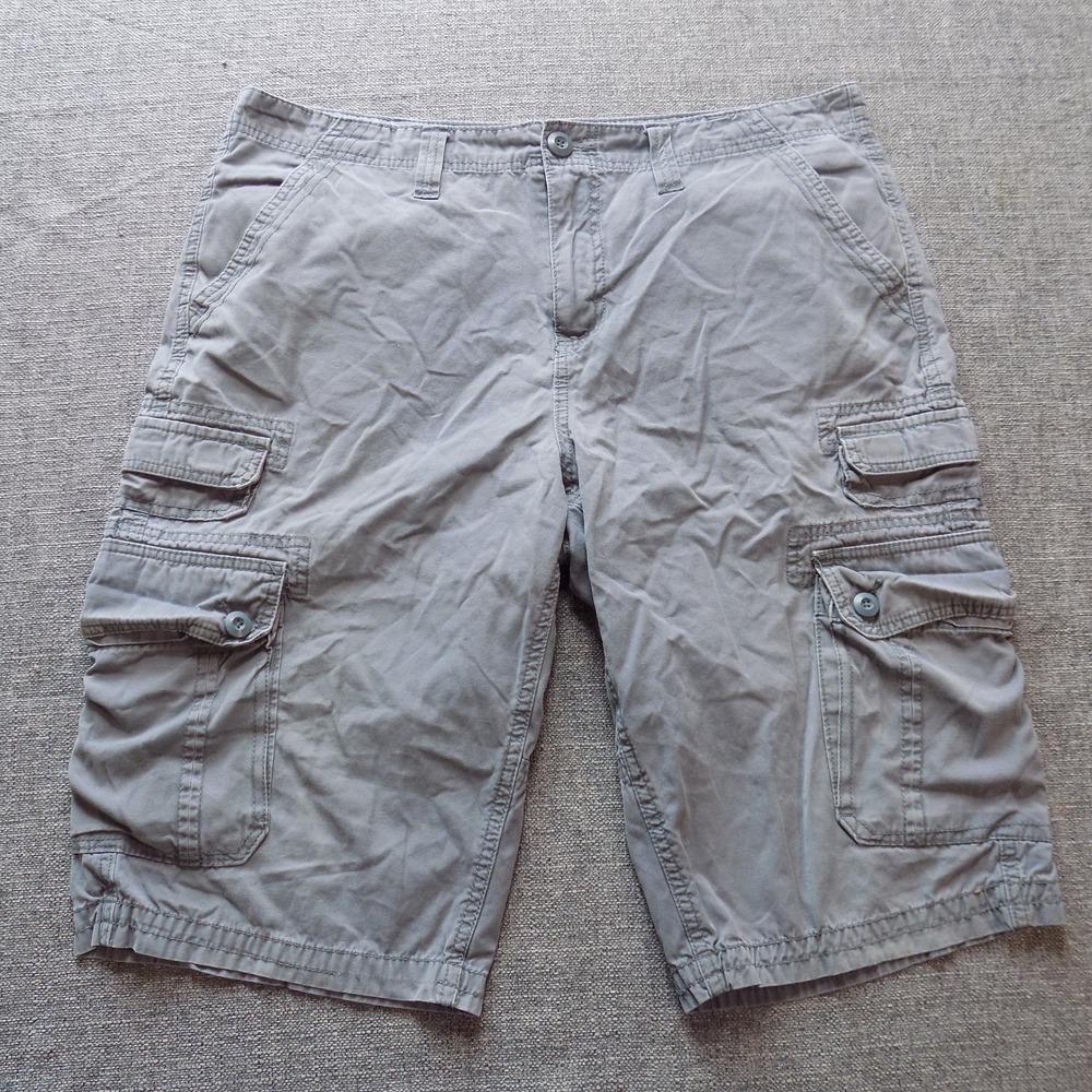 Urban Pipeline Cargo Shorts Men 36 Grey Good Below Knee Multi Pocket 100% Cotton